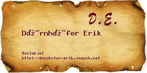 Dörnhöfer Erik névjegykártya