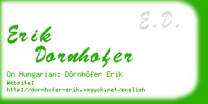 erik dornhofer business card