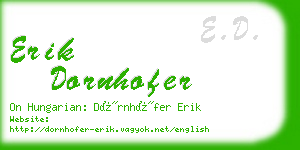 erik dornhofer business card